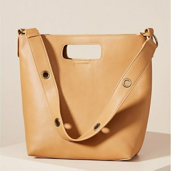 Anthropologie Handbags - Anthropologie Celeste Tan Convertible Tote Bag